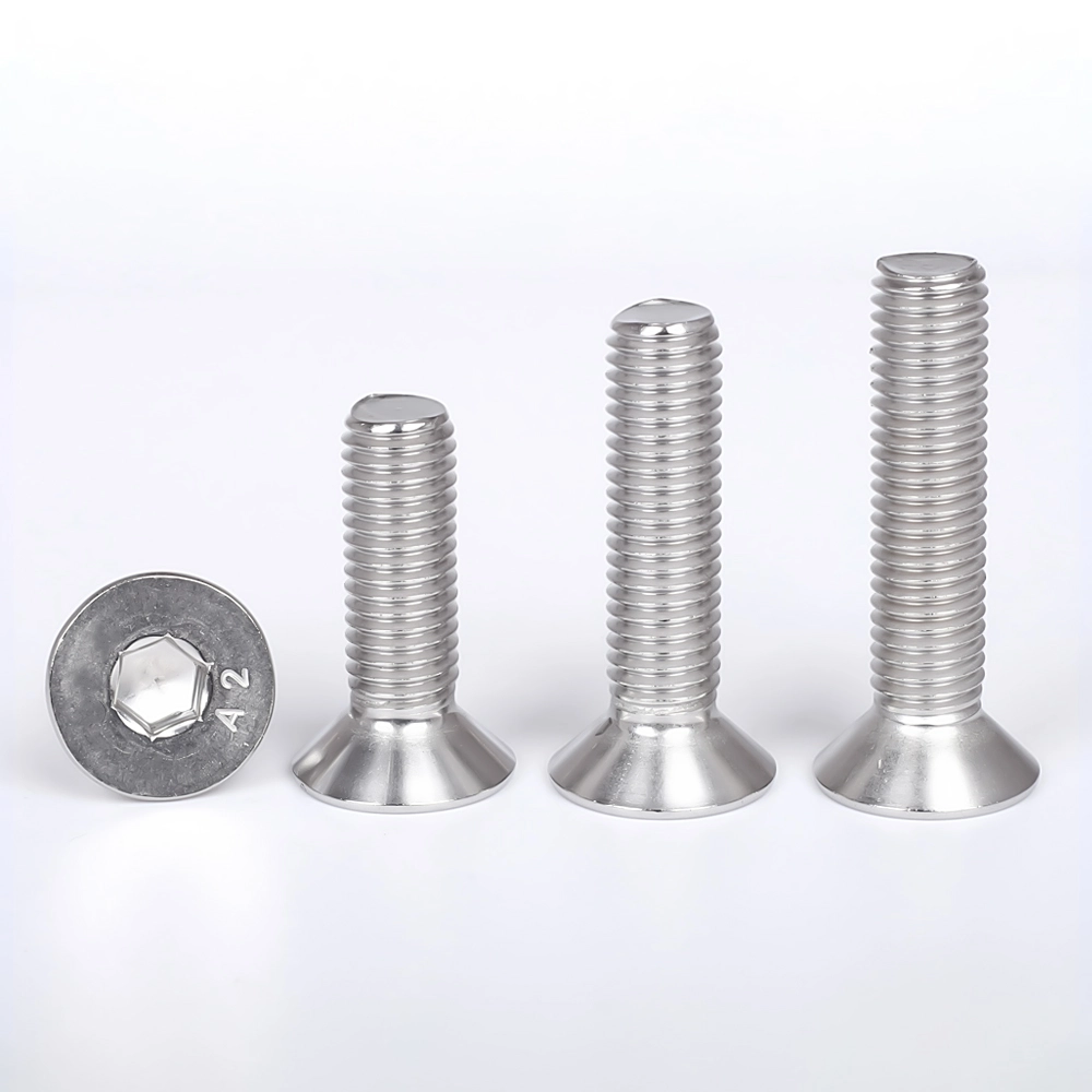 Tornillo de cabeza hueca hexagonal avellanado DIN 7991 de acero inoxidable