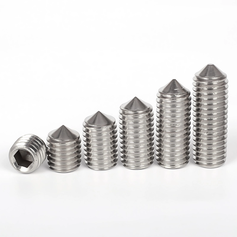 Tornillo de fijación de punta cónica DIN 914 de acero inoxidable