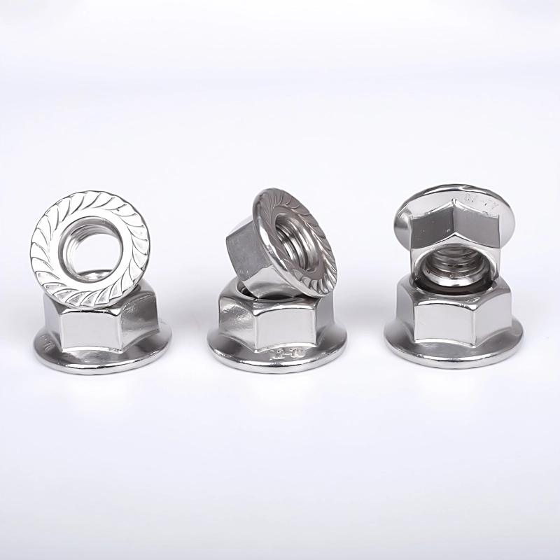 Tuerca con brida de acero inoxidable DIN 6923